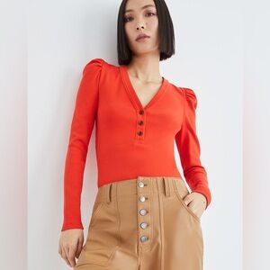 NWOT Veronica Beard Dekalb Puff Sleeve Top